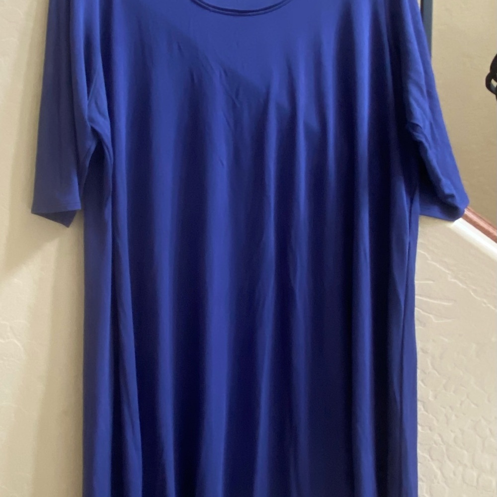Eileen Fisher Deep Royal Blue 100% washable silk women’s tunic. Light/ stretchy.